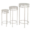 Set porta vasi piante Amicasa 3 supporti tondi Bianco anticato