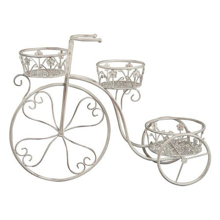 Porta piante Amicasa Bici 3 posti Bianco anticato