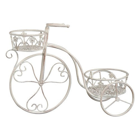 Porta piante Amicasa Bici 2 posti Bianco anticato