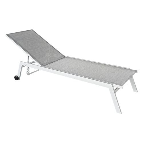 Lettino prendisole Amicasa LS TL 802 HAITI Bianco opaco e Grigio chiar