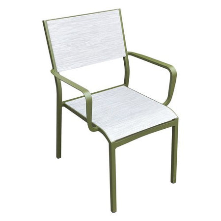 Sedia con braccioli Amicasa LY AC 062 CAROL Verde oliva e Grigio chiar