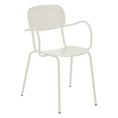 Sedia con braccioli Amicasa LOUIS Bianco caldo