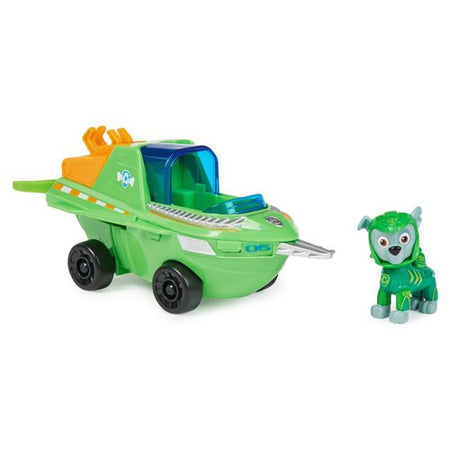 Rocky con veicolo Aqua Pups Spin Master 6066142 PAW PATROL Verde