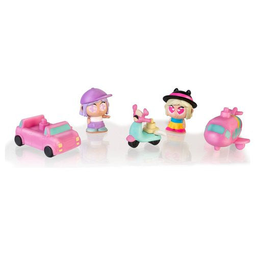 Set personaggi Tiny Pack 5 pz con veicoli TROTTIES Famosa TFT26000