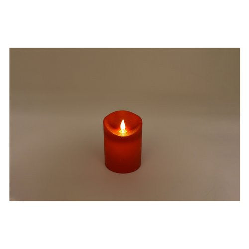 Candela led Pre Qu' Italia D2223 Fiamma con timer Cera rosso