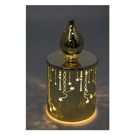 Candela led Pre Qu' Italia D3852 Stelle traforate effetto flash Vetro