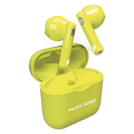 Auricolari microfono bluetooth Sbs MHTWSFLUOY MUSIC HERO Tws fluo Yell