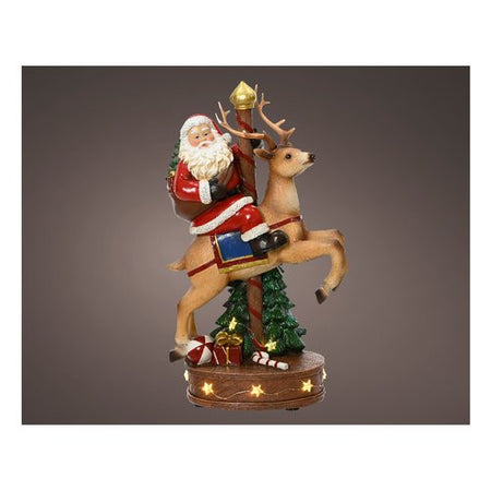 Decoro Kaemingk 487282 Babbo Natale su Renna