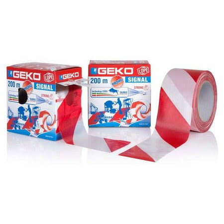 Nastro segnaletico Geko 200 25 Signal Promo non adesivo Bianco e Rosso