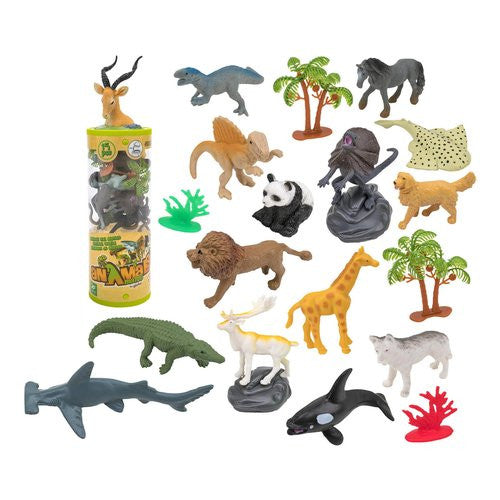 Animali in tubo 15 pz con testa Globo 42154 ANIMALS MATES Assortito