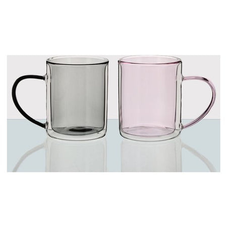 Set tazze Amicasa BG21175PG RIO Mug Rosa e Grigio