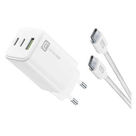 Caricabatterie Cellular Line ACHKITC2CGAN65TABW MULTIPOWER 65W GaN Whi