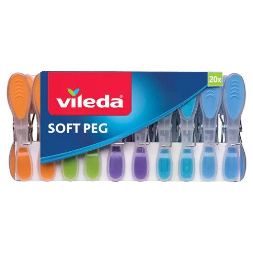 Mollette bucato Vileda 4023103206960 Soft Peg Colori assortiti