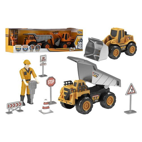Set Lavori corso con camion ruspa e figura Globo 42522 BIG ROAD Assort