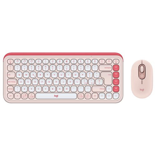 Tastiera e mouse Logitech 920 013117 POP Icon Combo Rose e Off white