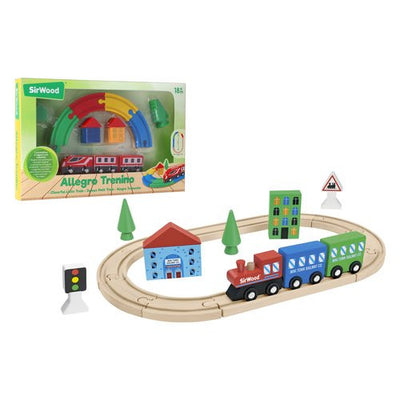 Pista treno Globo 42581 SIR WOOD Allegro in legno Multicolor