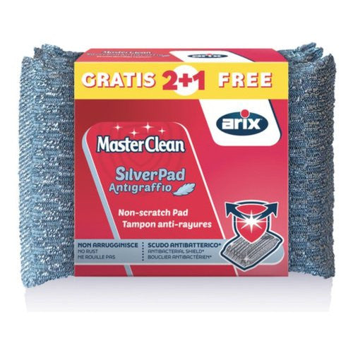 Set spugne Arix 22214 MASTERCLEAN Silver Pad antigraffio antibatterich