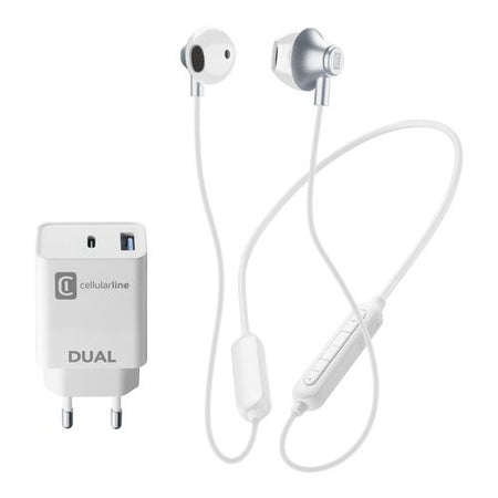 Caricabatterie Cellular Line CHARGEMUSICIPHBT Charge & Music kit White