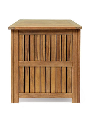 Baule contenitore "Noemi" porta cuscini in legno di acacia con finitura ad olio da 130 cm