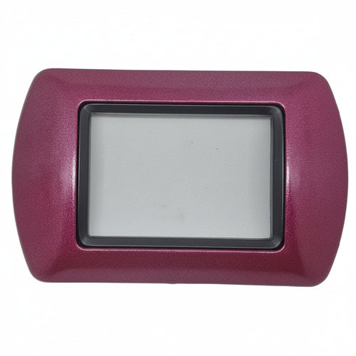 PLACCA PLACCHETTA IN ABS COMPATIBILE LIVING INTERNATIONAL ROSSO CICLAMINO METALLIZZATO