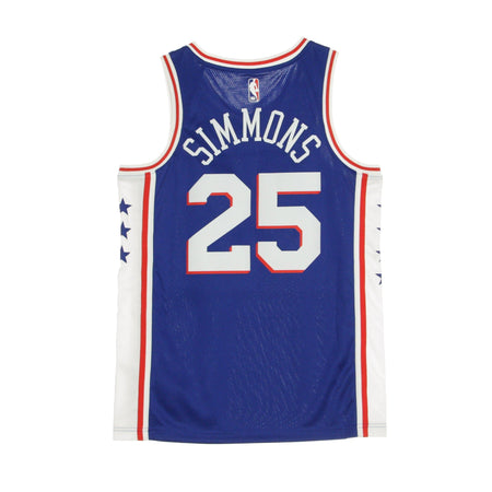 NIKE NBA Canotta Basket Uomo Nba Swingman Jersey Icon Edition 2020 No 25 Ben Simmons Phi76e Rush Blue/white da uomo