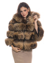 Perla - Giacca Donna Cuoio in vera pelle e vera pelliccia