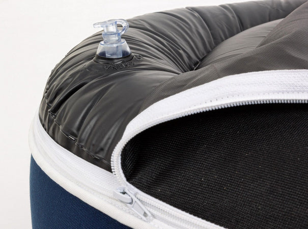 Pouf "Rihanna" gonfiabile con tessuto in spun poliestere con cerniera a scomparsa