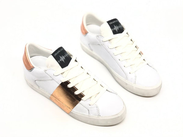 CRIME LONDON Sneaker donna Low top Distressed Bianco/ Rame