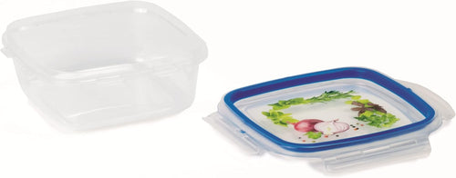 Snips SnipsLock -Set 3 Pezzi Contenitori Per Alimenti Quadrati da 0,5 LT Trasparente con Decoro -Made In Italy - BPA FREE
