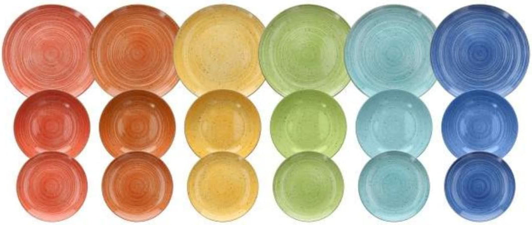 Tognana Kaleido, Servizio Piatti per 6 persone, 18 Pezzi, Porcellana, Multicolore