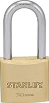 Stanley Lucchetto Arco Lungo in Acciaio Cementato, Corpo in Ottone Massiccio 30 mm, 3 Chiavi
