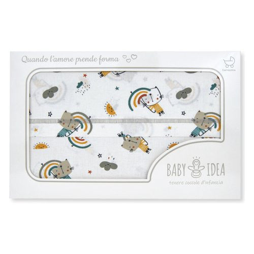 Set lenzuola culla Baby Idea LCFB 3 pezzi Fantasia beige