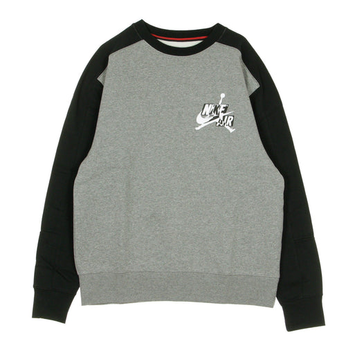 JORDAN Felpa Girocollo Uomo Jumpman Classics Crew Carbon Heather/black/black da uomo
