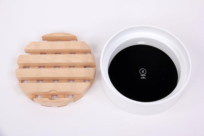 Trellis Charging Dock/4 prese USB Hub/bianco e legno naturale