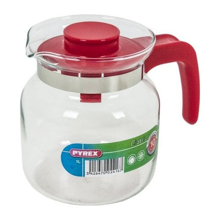 Caraffa Pyrex 711A200 5646 con coperchio Trasparente e Rosso