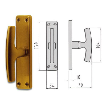 Maniglia finestra Ghidini 77400406004 GABRY Bronzo