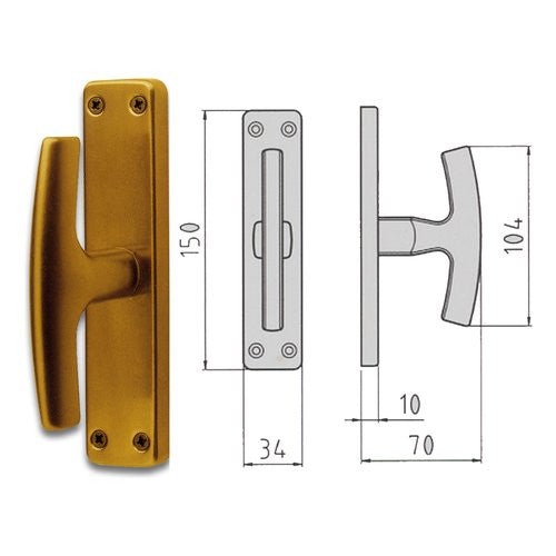 Maniglia finestra Ghidini 77400406004 GABRY Bronzo