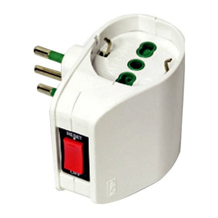 Adattatore Fanton 87310 VERTCAL SYSTEM spina 10A e interruttore Bianco