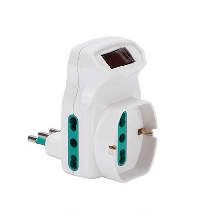 Adattatore Fanton 87317 spina italiana 10A e interruttore Bianco