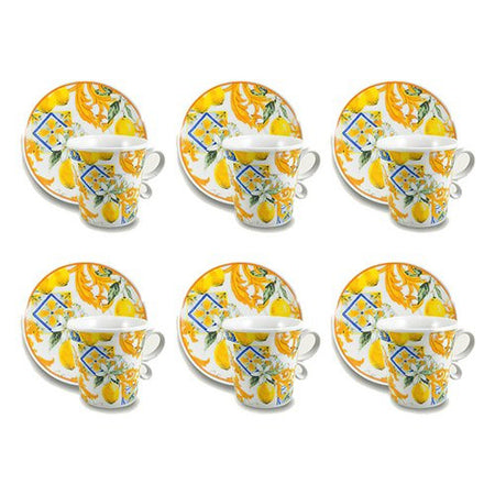 Set tazzine caffè Ar.Ca. 55930 LEMON Bianco e Giallo