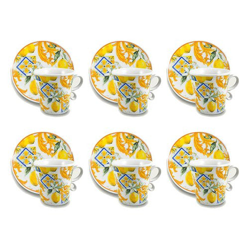 Set tazzine caffè Ar.Ca. 55930 LEMON Bianco e Giallo