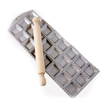 Stampo ravioli Ottinetti 1628000 24 fori con rullo legno Silver