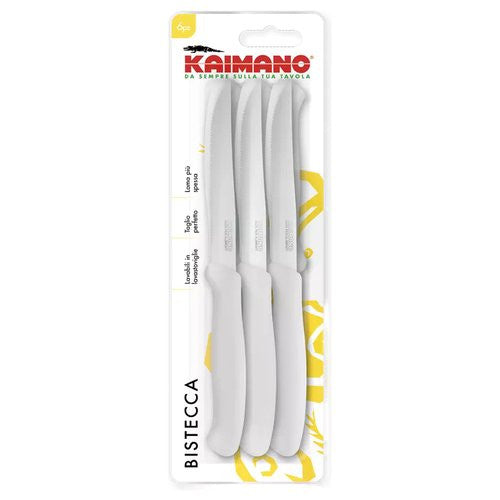 Set coltelli bistecca Kaimano 1023384 ITALICUS Lama denti fini Bianco