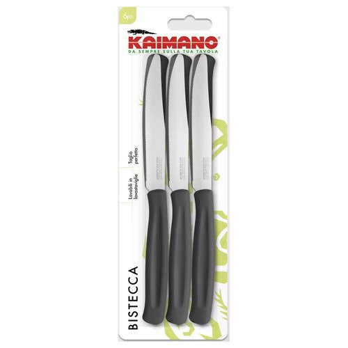 Set coltelli bistecca Kaimano 1023407 DINAMIK Lama denti fini Nero