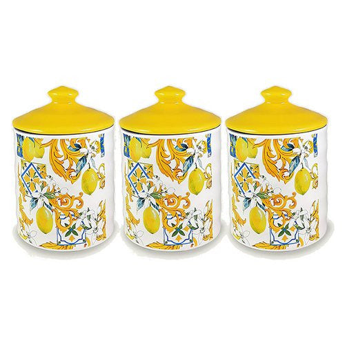 Set barattoli Ar.Ca. 56901 LEMON Giallo e Bianco