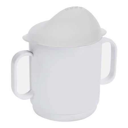 Bicchiere bimbo Cosmoplast 262 con coperchio 2 manici Bianco