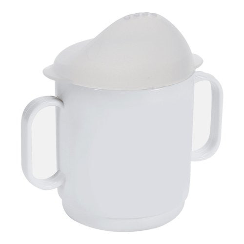 Bicchiere bimbo Cosmoplast 262 con coperchio 2 manici Bianco