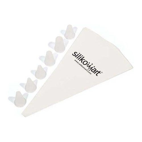 Sacco decoratore dolci Silikomart 70 033 99 0060 con 6 beccucci Bianco