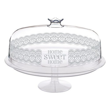 Alzata Cosmoplast 1396 HOME SWEET HOME Con coperchio per dolci