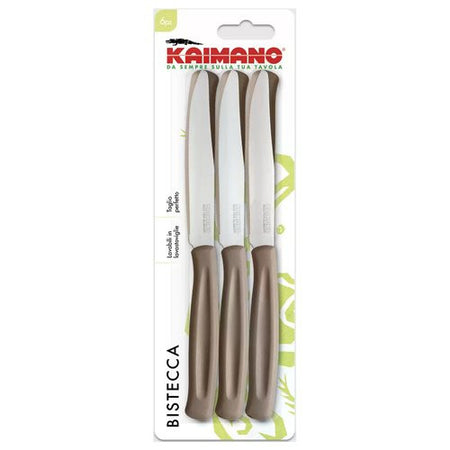 Set coltelli bistecca Kaimano 1023406 DINAMIK Lama denti fini Marrone